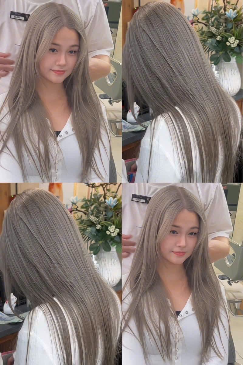 Ghế làm tóc và ánh sáng vàng ấm trong salon